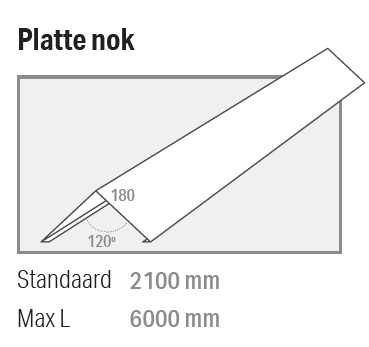 Faitière plat NCN4 - L 2100 mm RAL8012