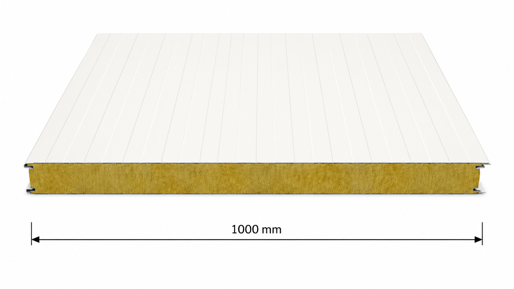 Panneaux sandwich laine de roche 080 industriele longueur 2500 mm