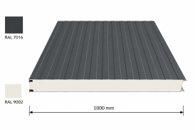 Panneaux sandwich premier choix nervuré RAL 7016/9002